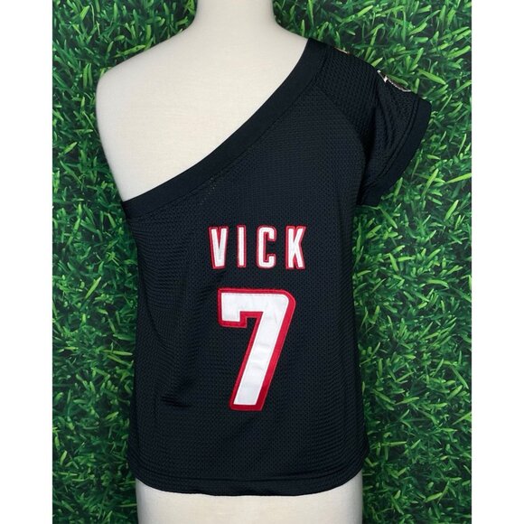 Michael Vick #7 Atlanta Falcons Black One Shoulder Jersey Rebook Women’s Medium - Picture 3 of 6